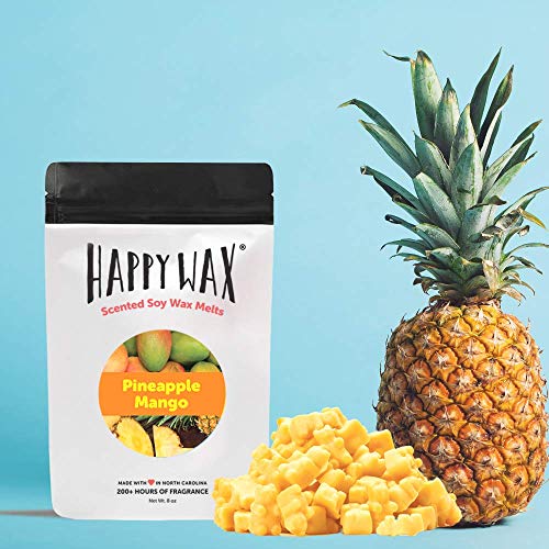 Happy Wax Pineapple Mango Scented Natural Soy Wax Melts – 8 Oz. of Scented Wax Melts, Made in USA