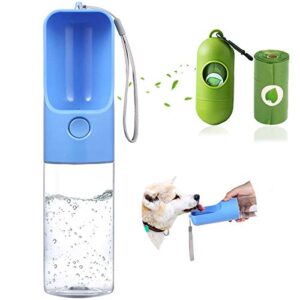 sofunii portable travel dog water bottle with poop bag dispenser &1 roll poop bag