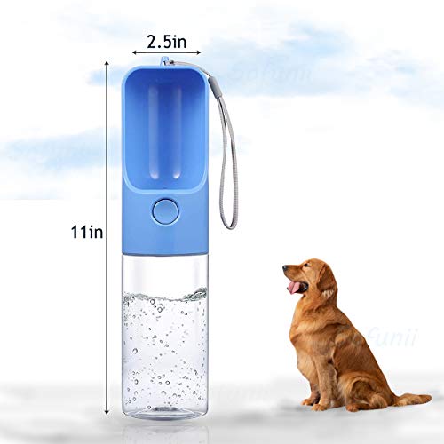 Sofunii Portable Travel Dog Water Bottle with Poop Bag Dispenser &1 Roll Poop Bag