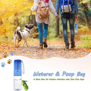 Sofunii Portable Travel Dog Water Bottle with Poop Bag Dispenser &1 Roll Poop Bag