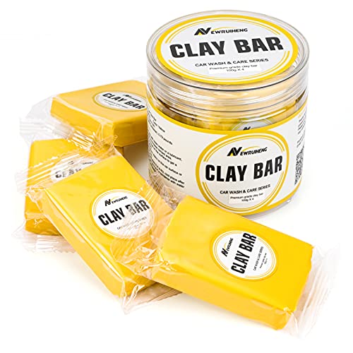 Car Clay Bar 4 Pack 400g, Premium Grade Clay Bars Detailing Magic Clay Bar Cleaner Auto Wash Bars with Washing and Adsorption Capacity for Car Wash Car Detailing Clean,RV, Bus,Glass Cleaning (4 Pack)