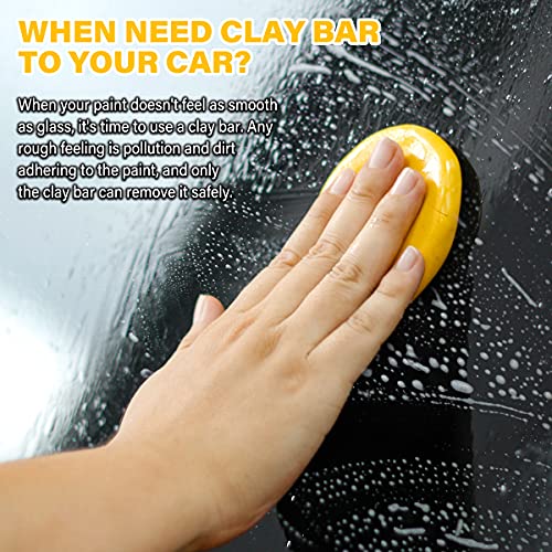 Car Clay Bar 4 Pack 400g, Premium Grade Clay Bars Detailing Magic Clay Bar Cleaner Auto Wash Bars with Washing and Adsorption Capacity for Car Wash Car Detailing Clean,RV, Bus,Glass Cleaning (4 Pack)
