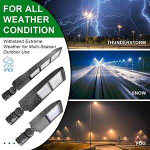 OSTEK 480V 300W LED Parking Lot Lights 42000LM LED Shoebox Street Fixture for LED Area Pole Lighting IP65 Outdoor Commercial Area Road Lighting 5000K 200-480V DLC UL