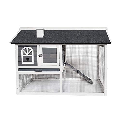 Rabbit Hutch Rabbit Cages Indoor Indoor Rabbit Hutch with Run Outdoor Rabbit Cage,Innovation Pet Raised Rabbit Hutch ,Guinea Pig House Pull Out Tray48 L X 21.5" D X 36"