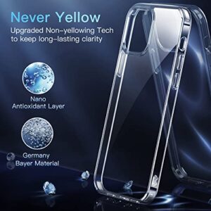 CASEKOO Crystal Clear for iPhone 12/12 Pro Case Not Yellowing Shockproof Protective Case Slim Thin Cover 6.1 inch Clear