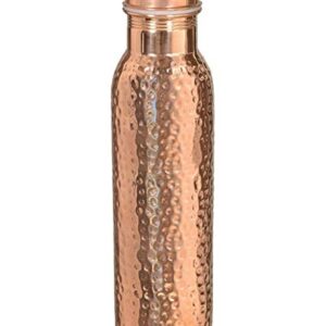 AUNERCART Hammered Copper Water Bottle 32 Oz Copper Vessel Lower Sugar Intake Enjoy Health Benefits Yoga Gym Sports Bottle