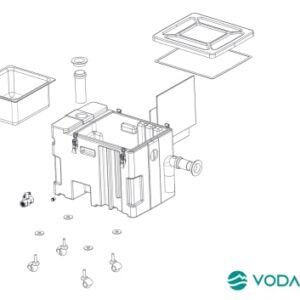 Vodaland - Industrial Grease Trap Intercepter - HDPE with roll Away Wheels, Sediment Trap, and Quick Release Valve.
