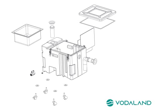 Vodaland - Industrial Grease Trap Intercepter - HDPE with roll Away Wheels, Sediment Trap, and Quick Release Valve.