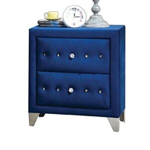 Acme Furniture Dante Nightstand, 30 x 19 x 28, Blue Velvet