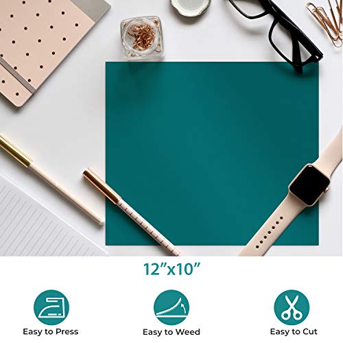HTV Heat Transfer Vinyl Bundle: Ohuhu 42 Pack 12" x 10" Iron on Vinyls for Fabrics T-Shirts Clothes Hats Craft DIY - 20 Colors + Accessories Tweezers for Cricut Silhouette Cameo or Heat Press Machine