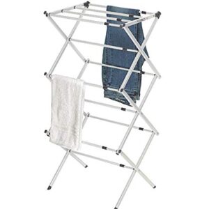 BLACK + DECKER 3 Tier Expandable Collapsing Foldable Laundry Rack for Air Drying Clothing, Space Saving Heavy Duty Lightweight Metal Drying Rack(Gray)