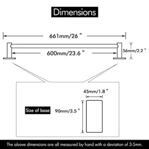 KES Self Adhesive Towel Bar, No Drill Towel Bar 24-Inch for Bathroom Towel Hangers Stick on Sticky Towel Holder SUS304 Stainless Steel Rustproof Brushed Finish, A7000S60B-2