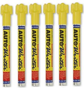 u.s. chemical & plastics autowriter auto writer pens yellow (usc-37003) - 6 pens