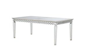 acme furniture varian dining table, mirrored & antique platinum