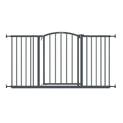 Summer Extra Wide Decor Safety Baby Gate, Gray – 27” Tall, Fits Openings of 28” to 51.5” Wide, 20” Wide Door Opening, Baby and Pet Gate for Extra Wide Doorways