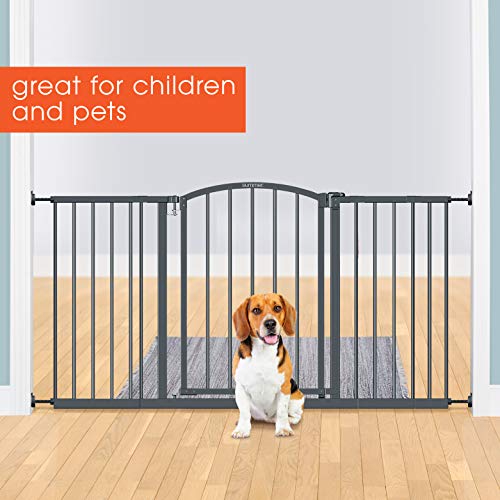 Summer Extra Wide Decor Safety Baby Gate, Gray – 27” Tall, Fits Openings of 28” to 51.5” Wide, 20” Wide Door Opening, Baby and Pet Gate for Extra Wide Doorways