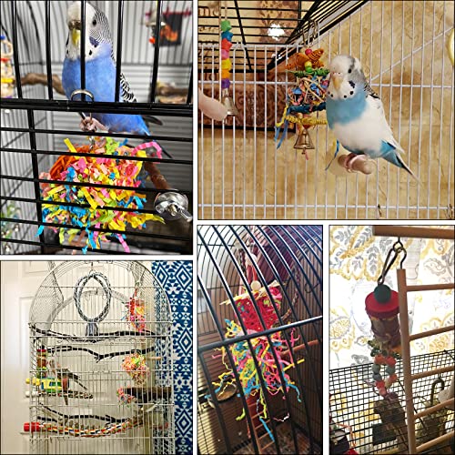 YUEPET 4 Pack Bird Shredder Toys Small Parrot Chewing Toys Parrot Cage Foraging Hanging Toy for Small Bird Parakeets Parrotlets Lovebirds Cockatiels