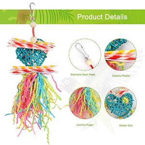 YUEPET 4 Pack Bird Shredder Toys Small Parrot Chewing Toys Parrot Cage Foraging Hanging Toy for Small Bird Parakeets Parrotlets Lovebirds Cockatiels