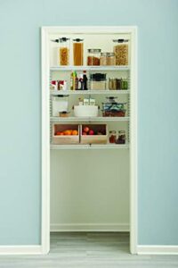 rubbermaid pantry 36" closet storage organization system kit, 4 shelf system for pantry storage, white