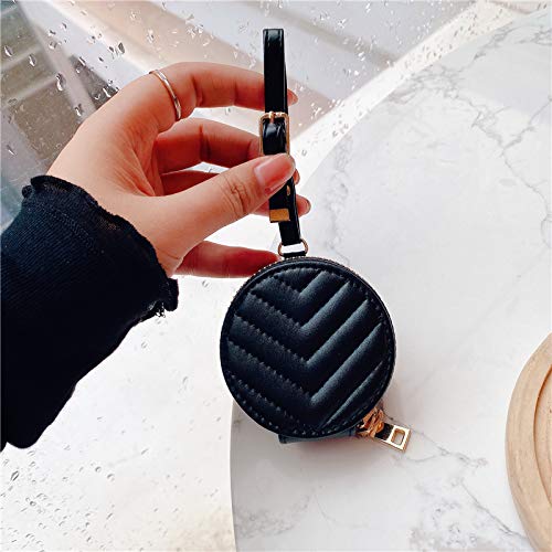 for AirPods 1/2 and Pro Leather Case with Chain, PU Leather Case Shockproof Cover for Both Apple AirPods 1/2 and Pro/Pro2 Case, Universal Portable Leather case(for Airpods 1/2/Pro/Pro 2, YSL Black)