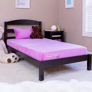 perfect cloud made in the usa kids plush 7-inch memory foam twin mattress, shredded foam pillow, and teddy bear for day/trundle/bunk bed - (pink)