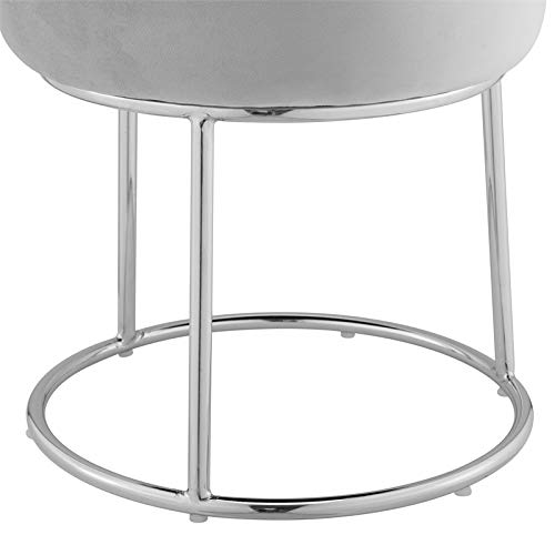 Linon Carly Metal Accent Vanity Stool in Gray