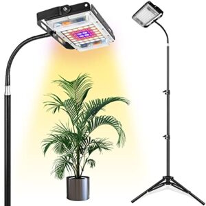 lbw grow light with stand, full spectrum 150w led floor plant light for indoor plants, grow lamp with on/off switch, adjustable tripod stand 15-48 inches
