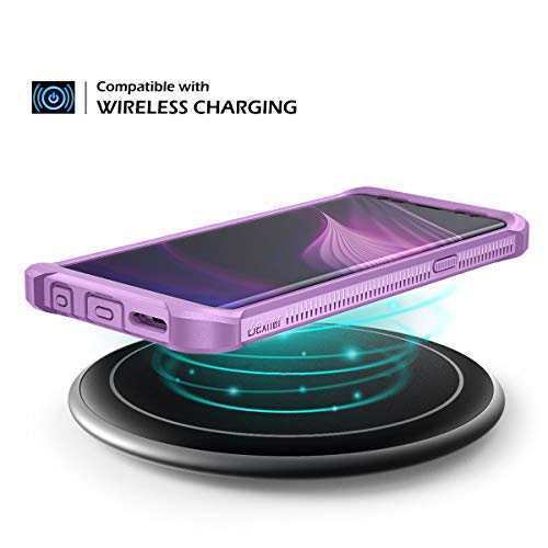 Dexnor Galaxy S9 Case with Screen Protector Clear Military Grade Rugged 360 Full Body Protective Shockproof Hard Back Cover Defender Heavy Duty Bumper Case for Samsung Galaxy S9 - Purple