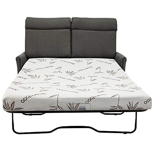 RecPro 60" RV Hide A Bed Loveseat | RV Sleeper Sofa | Cloth | Memory Foam Mattress | Pull Out Couch | RV Furniture | RV Love Seat | RV Couch | RV Living Room Furniture (Fossil)