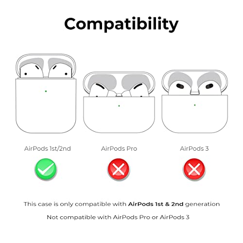 YONOCOSTA Cute Airpods Case, Airpods 2 Case, Chick Funny 3D Cartoon Animals Case, Soft Silicone Shockproof Charging Cover with Carabiner for Airpods 1st Generation, Airpods 2nd Generation