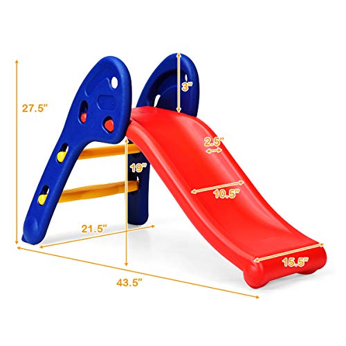 GLACER Toddler Slide, Sturdy Folding Baby Slide, Playground Slipping Slide Climber for Indoor and Outdoors Use, Plastic Kids Slide First Slide