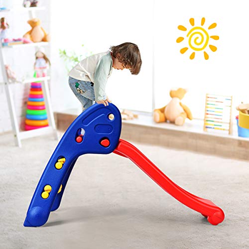 GLACER Toddler Slide, Sturdy Folding Baby Slide, Playground Slipping Slide Climber for Indoor and Outdoors Use, Plastic Kids Slide First Slide