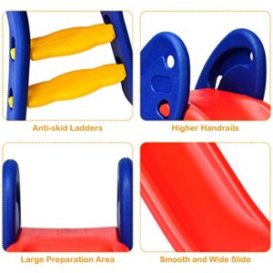 GLACER Toddler Slide, Sturdy Folding Baby Slide, Playground Slipping Slide Climber for Indoor and Outdoors Use, Plastic Kids Slide First Slide