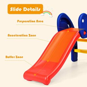 GLACER Toddler Slide, Sturdy Folding Baby Slide, Playground Slipping Slide Climber for Indoor and Outdoors Use, Plastic Kids Slide First Slide