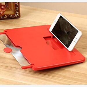 siduater 10" Screen Magnifier, 3D HD Smart Phone Magnifier Projector Screen for Movies, Videos, and Gaming – Foldable Phone Stand with Screen Amplifier, Supports All Smartphones, Red