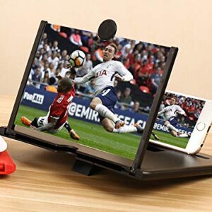 siduater 10" Screen Magnifier, 3D HD Smart Phone Magnifier Projector Screen for Movies, Videos, and Gaming – Foldable Phone Stand with Screen Amplifier, Supports All Smartphones, Red