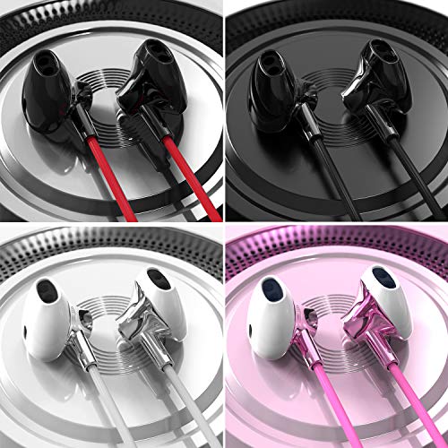 YENIE Wired Earbuds 4Pack in-Ear Headphones,with Heavy Bass Microphone,High Definition Quality Earphones for Android, iPhone, iPad, Laptops, MP3 and Most 3.5mm Interface.