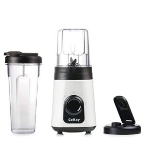 cekay personal blender for shakes, smoothies, food prep, and frozen blending, with 10 oz & 20 oz bpa-free blender cups