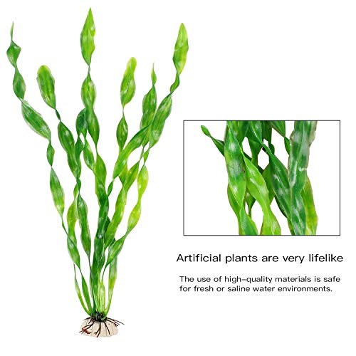 Rocutus Artificial Seaweed Water Plants,15 Pieces Fish Tank Aquarium Decorations,Soft Plastic Life-Like Artificial Seaweed Water Plants for All Fish & Pets