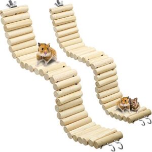 wooden pet ladder bridge 2 pieces soft animal bridge toy bendable cage habitat toy for hamster mouse chipmunk and other small animals