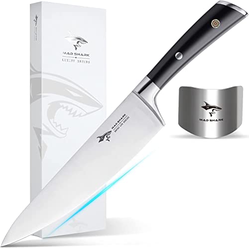 MAD SHARK Chef Knife 8 Inch, Professional Sharp Kitchen Knife, High Carbon German Stainless Steel Chef's Knives for Cooking, Chopping Knife with Ergonomic Handle and Gift Box for Family & Restaurant