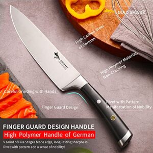 MAD SHARK Chef Knife 8 Inch, Professional Sharp Kitchen Knife, High Carbon German Stainless Steel Chef's Knives for Cooking, Chopping Knife with Ergonomic Handle and Gift Box for Family & Restaurant