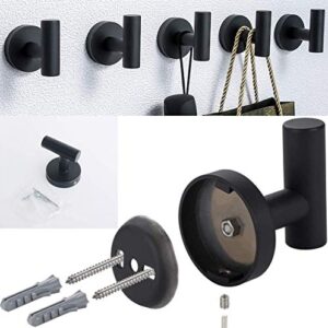 Flybath Coat Hook SUS 304 Stainless Steel Bathroom Towel Robe Hook Shower Kitchen Hanging Hooks Wall Mounted, Matte Black - 2 Pack