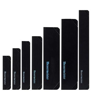 messermeister edge-guard set of 7, black - fashionable & functional knife protector for slicer, chef’s, santoku, utility, steak & parer knives - 2 blade entry notches - includes 7 knife edge guards
