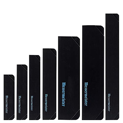 Messermeister Edge-Guard Set of 7, Black - Fashionable & Functional Knife Protector for Slicer, Chef’s, Santoku, Utility, Steak & Parer Knives - 2 Blade Entry Notches - Includes 7 Knife Edge Guards