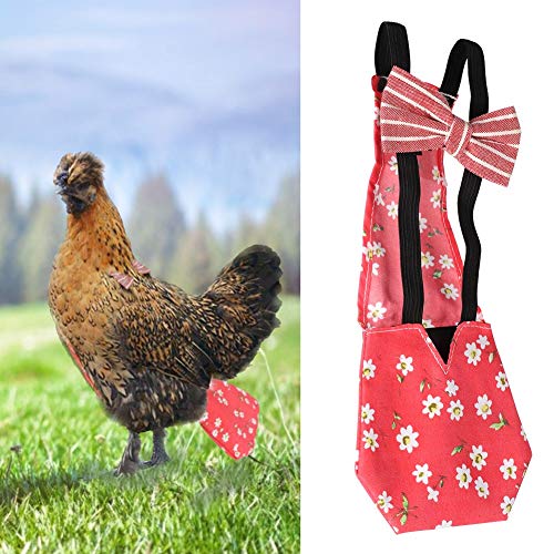 Unibell Pet Poultry Diapers Washable Portable Nappy for Goose Duck Chicken Pigeon (Red M)