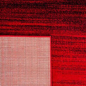 SAFAVIEH Adirondack Collection 6' x 9' Red / Black ADR142Q Modern Ombre Non-Shedding Living Room Bedroom Dining Home Office Area Rug