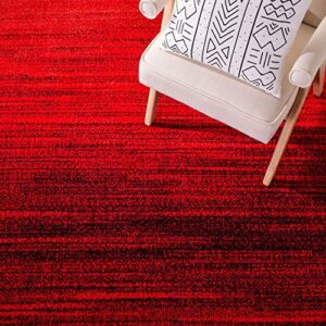 SAFAVIEH Adirondack Collection 6' x 9' Red / Black ADR142Q Modern Ombre Non-Shedding Living Room Bedroom Dining Home Office Area Rug