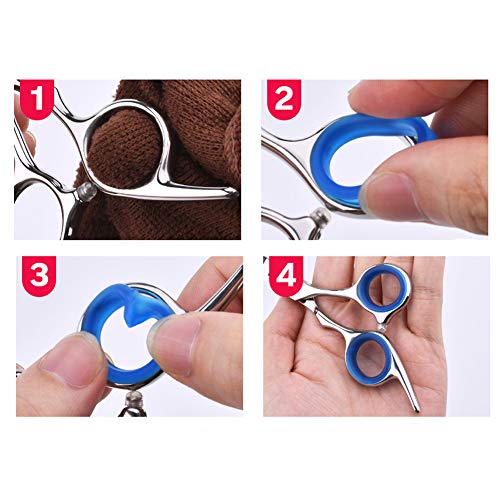 ConStore 10pcs Soft Silicone Scissors Finger Ring Sizer Inserts Barber Hairdressing Shears Thumb Ring Grips Inserts for Grooming Scissors Pet Shears (Purplr)