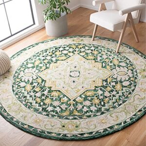 Safavieh Aspen Collection 8' x 10' Green/Ivory APN705Y Handmade Boho Medallion Wool Area Rug